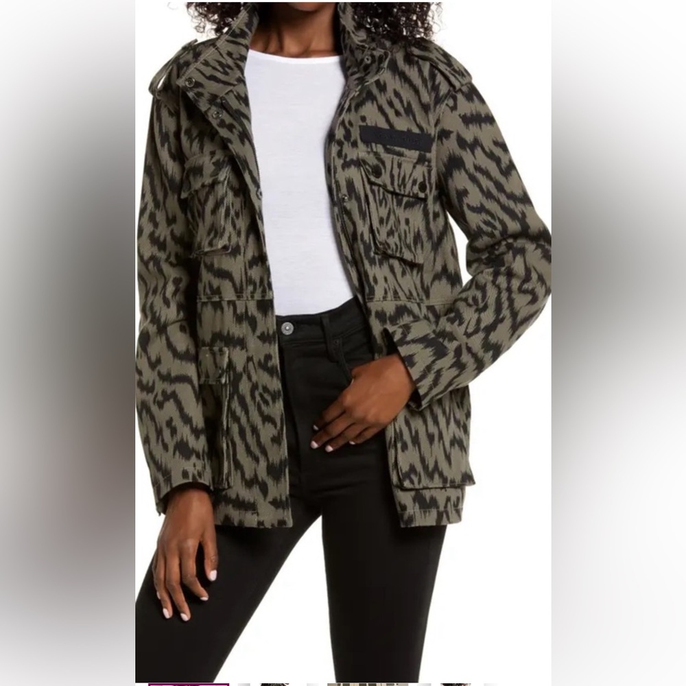 Avec Les Filles Cargo Jacket Zebra Print  Size XS